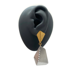 Short Origami Earrings - Gold-Earrings-Aleksandra Przybysz-Pistachios