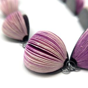 Shorter Purple Japanese Paper Necklace-Necklaces-Naoko Yoshizawa-Pistachios