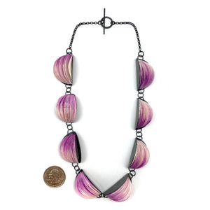 Shorter Purple Japanese Paper Necklace-Necklaces-Naoko Yoshizawa-Pistachios