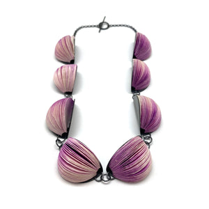 Shorter Purple Japanese Paper Necklace-Necklaces-Naoko Yoshizawa-Pistachios