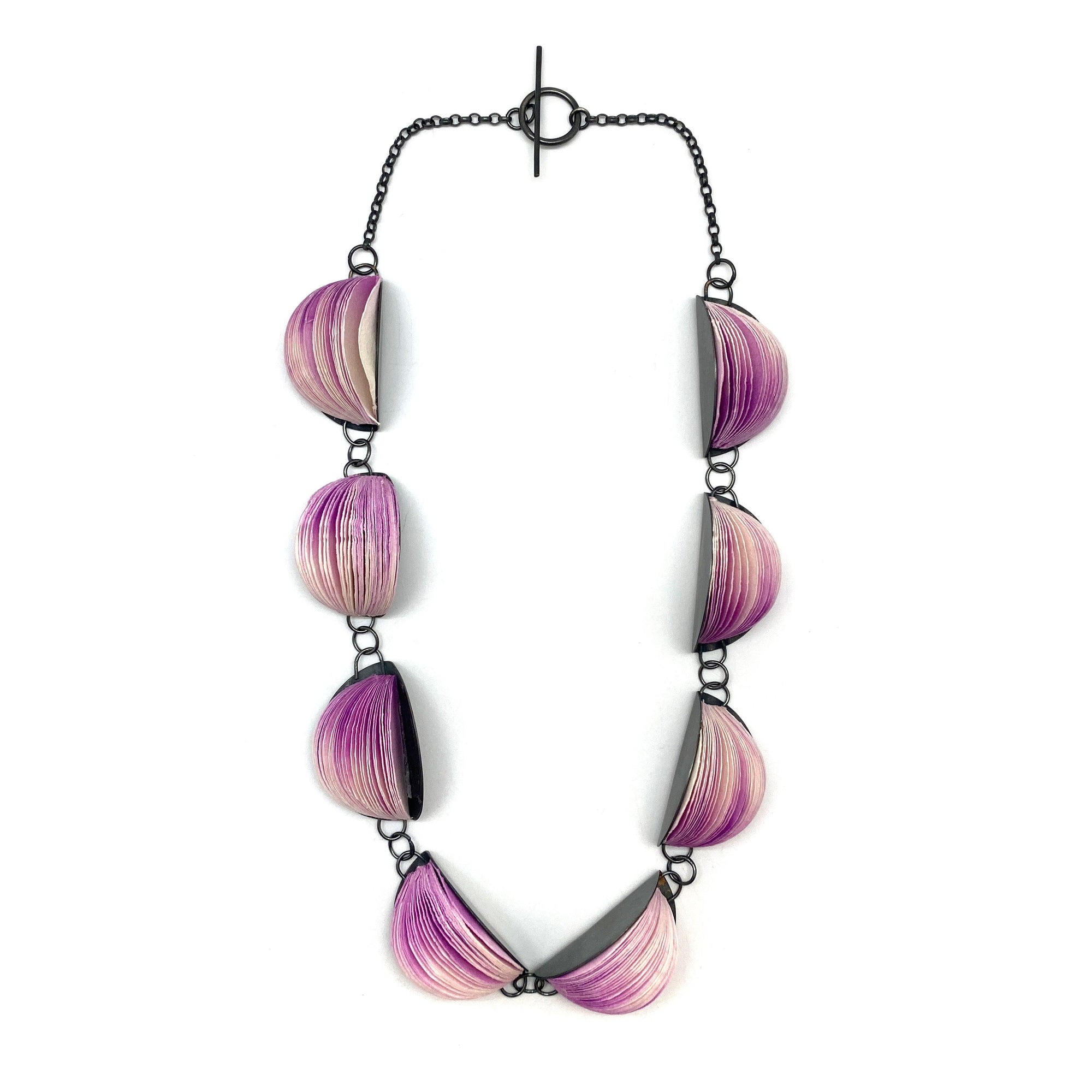 Shorter Purple Japanese Paper Necklace-Necklaces-Naoko Yoshizawa-Pistachios