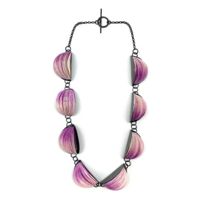 Shorter Purple Japanese Paper Necklace-Necklaces-Naoko Yoshizawa-Pistachios