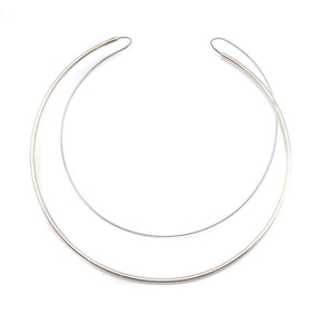 Silver Asymmetrical Wire Collar-Necklaces-Yoko Takirai-Pistachios