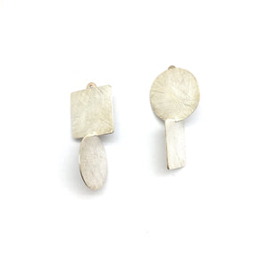 Silver Axis Clip-Ons - Large-Earrings-Heather Guidero-Pistachios