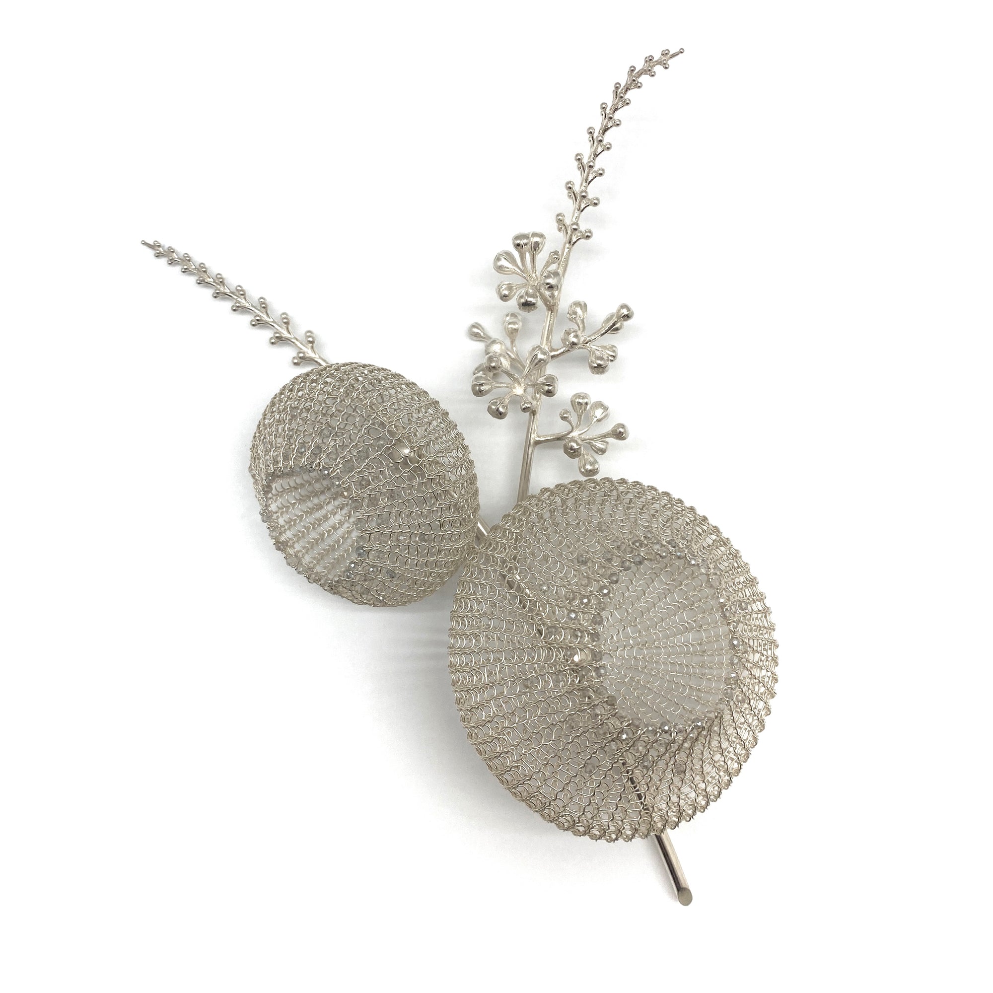 Silver Blooming Stem Brooch-Pins-Sowon Joo-Pistachios