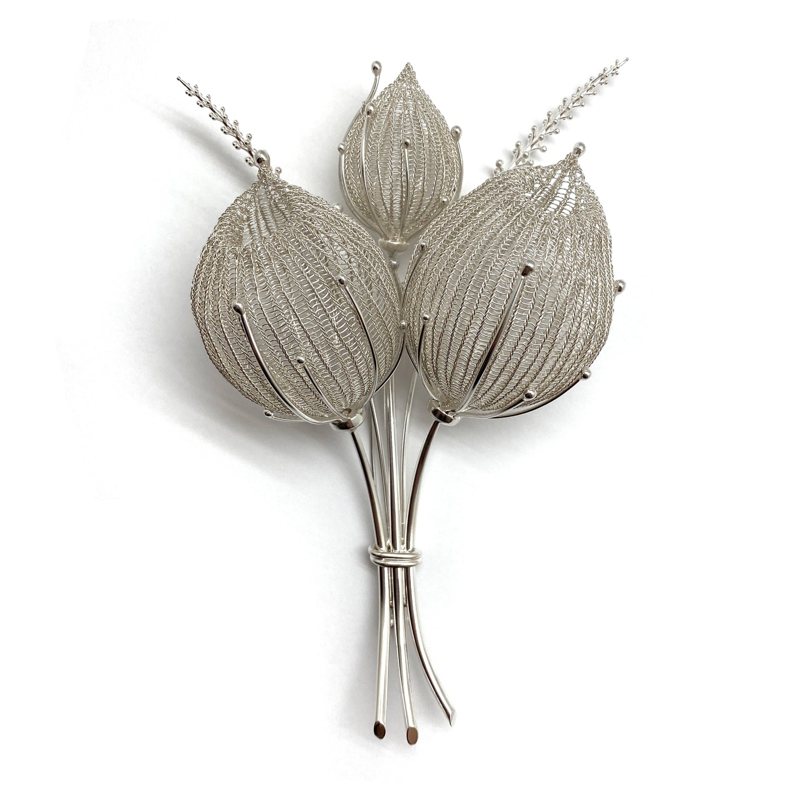 Silver Bouquet Brooch-Pins-Sowon Joo-Pistachios