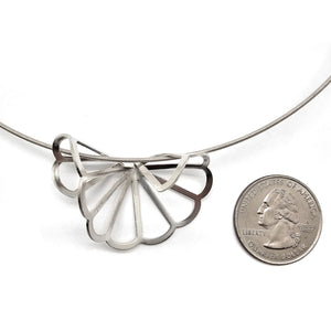 Silver Cloud Fold Necklace - Pistachios