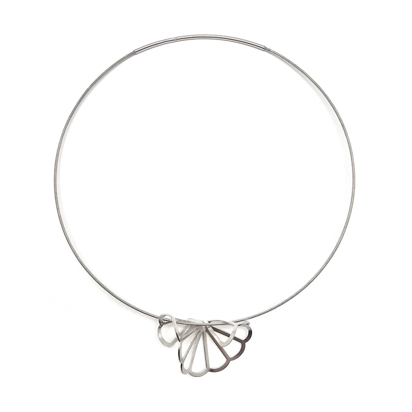 Silver Cloud Fold Necklace-Necklaces-Karin Jacobson-Pistachios