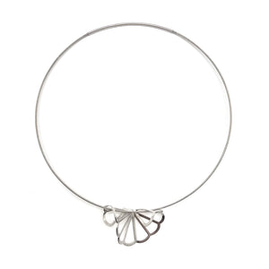 Silver Cloud Fold Necklace - Pistachios