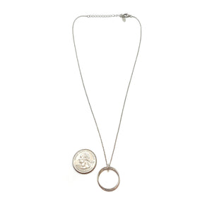 Silver Double Circle Pendant-Necklaces-Manuela Carl-Pistachios