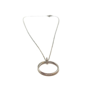 Silver Double Circle Pendant-Necklaces-Manuela Carl-Pistachios