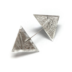 Silver Double Triangle Brooch-Pins-Jennifer Merchant-Pistachios