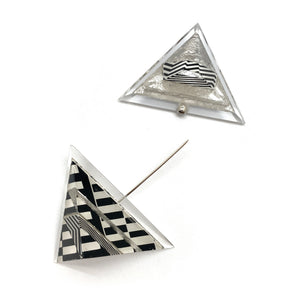 Silver Double Triangle Brooch-Pins-Jennifer Merchant-Pistachios