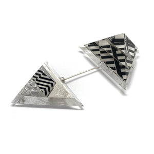 Silver Double Triangle Brooch-Pins-Jennifer Merchant-Pistachios