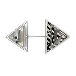 Silver Double Triangle Brooch-Pins-Jennifer Merchant-Pistachios