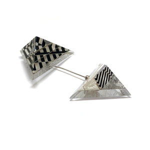 Silver Double Triangle Brooch-Pins-Jennifer Merchant-Pistachios