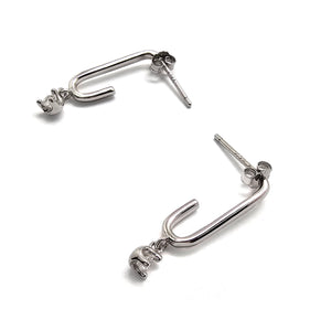 Silver Drop CZ Dangle Earrings - Pistachios