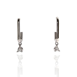 Silver Drop CZ Dangle Earrings - Pistachios
