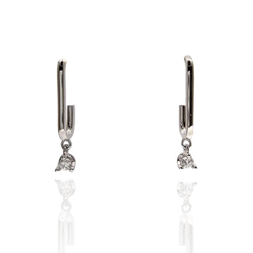 Silver Drop CZ Dangle Earrings