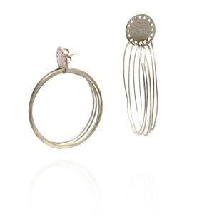 Silver Flat Ripple Earrings - Large-Earrings-Heather Guidero-Pistachios