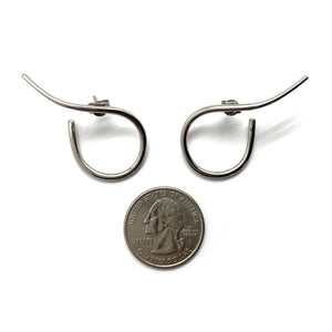 Silver Flip Earrings-Earrings-Theodora Daraklitsa-Pistachios