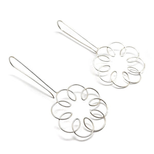 Silver Flora XL Drop Earrings - Pistachios