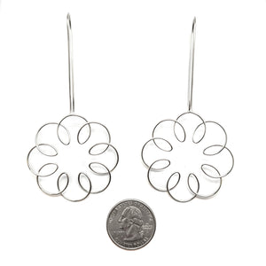 Silver Flora XL Drop Earrings - Pistachios