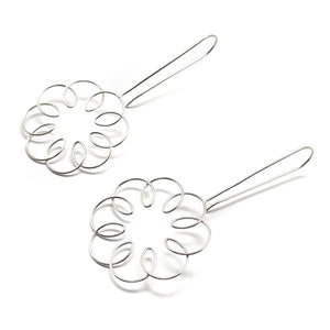 Silver Flora XL Drop Earrings - Pistachios