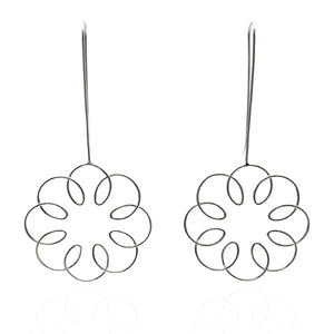 Silver Flora XL Drop Earrings - Pistachios