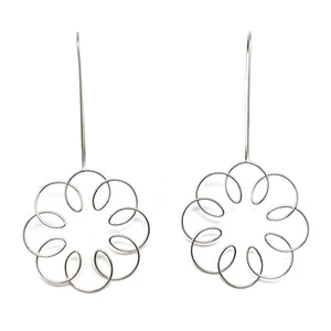 Silver Flora XL Drop Earrings - Pistachios