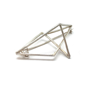 Silver Geometric 3D Brooch-Pins-Veronika Majewska-Pistachios