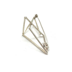 Silver Geometric 3D Brooch-Pins-Veronika Majewska-Pistachios