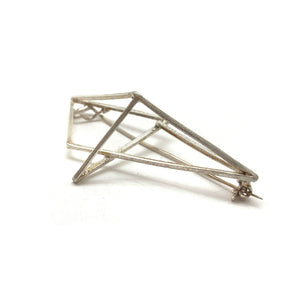 Silver Geometric 3D Brooch-Pins-Veronika Majewska-Pistachios