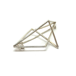 Silver Geometric 3D Brooch-Pins-Veronika Majewska-Pistachios