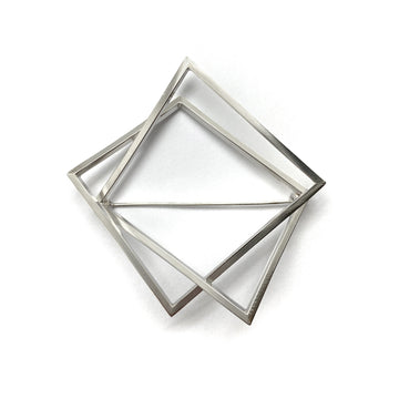 Silver Geometric Brooch