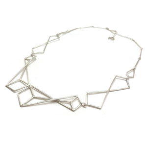 Silver Geometric Link Necklace-Necklaces-Veronika Majewska-Pistachios