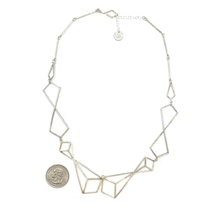Silver Geometric Link Necklace-Necklaces-Veronika Majewska-Pistachios