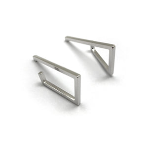 Silver Geometric Post Earrings-Earrings-Sowon Joo-Pistachios