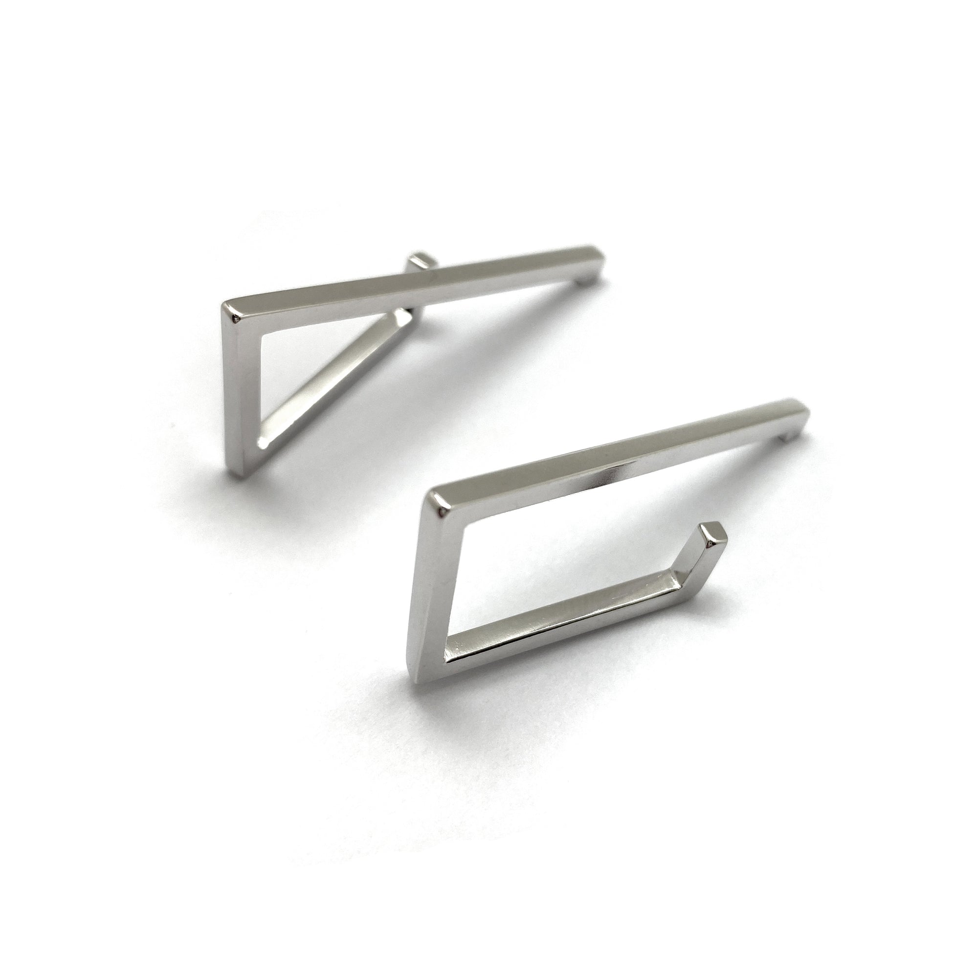 Silver Geometric Post Earrings-Earrings-Sowon Joo-Pistachios