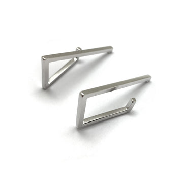 Silver Geometric Post Earrings