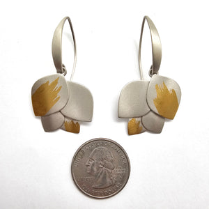 Silver & Gold Four Petal Earrings-Earrings-Judith Neugebauer-Pistachios