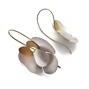Silver Hanging Orchid Earrings