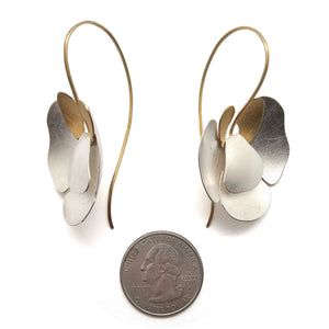 Silver Hanging Orchid Earrings