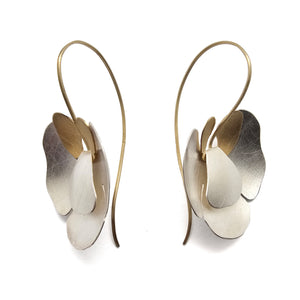 Silver Hanging Orchid Earrings