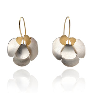 Silver Hanging Orchid Earrings