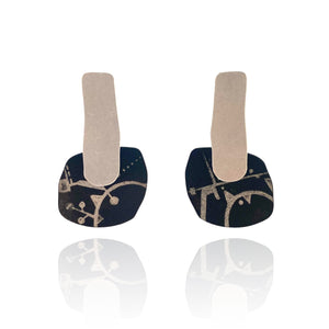 Silver Hanging Organic Earrings-Earrings-Anna Krol-Pistachios