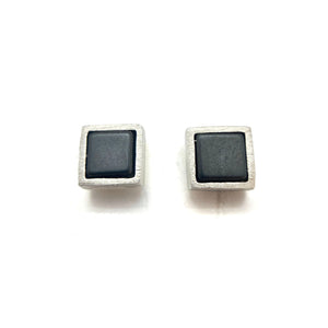 Silver Hematite Square Studs-Earrings-Bernd Wolf-Pistachios