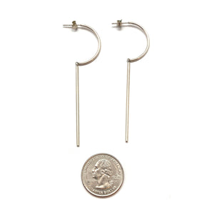 Silver Line Hoop Earrings-Earrings-Yoko Takirai-Pistachios