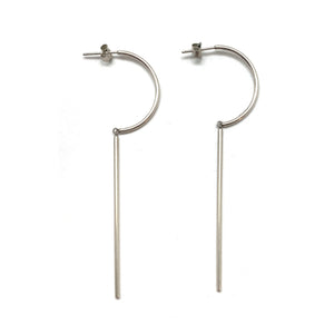 Silver Line Hoop Earrings-Earrings-Yoko Takirai-Pistachios