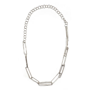 Silver Mixed Geometry Necklace-Necklaces-Biba Schutz-Pistachios